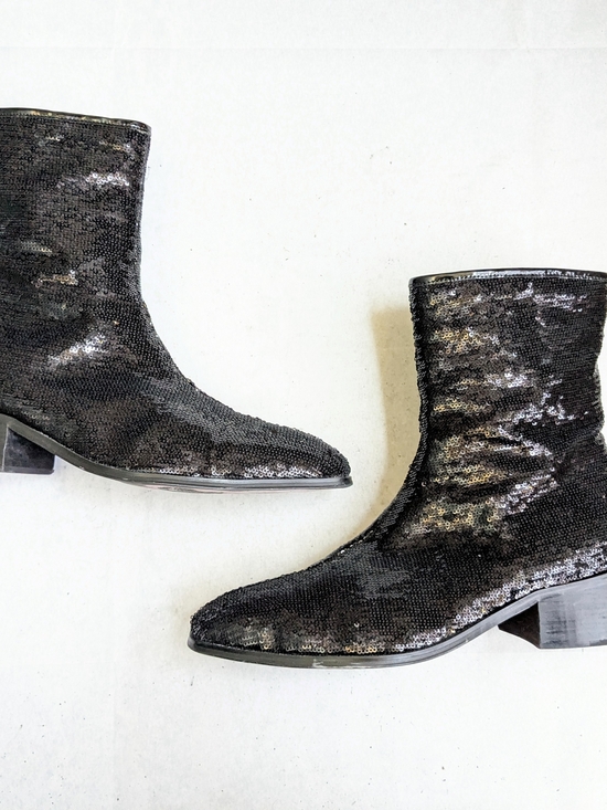 Christian Louboutin Other - Christian Louboutin Side Zip Boots Black Sequins Men 12 45